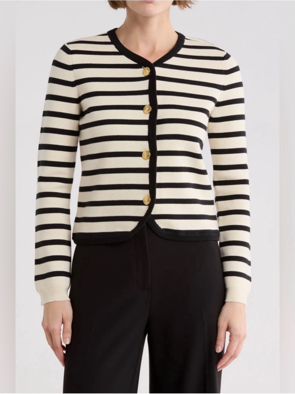 Rag & Bone black and cream striped cardigan sweater Size XS